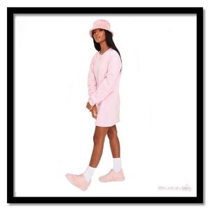 Baby Pink Soft Cotton Sweatshirt/Mini Dress